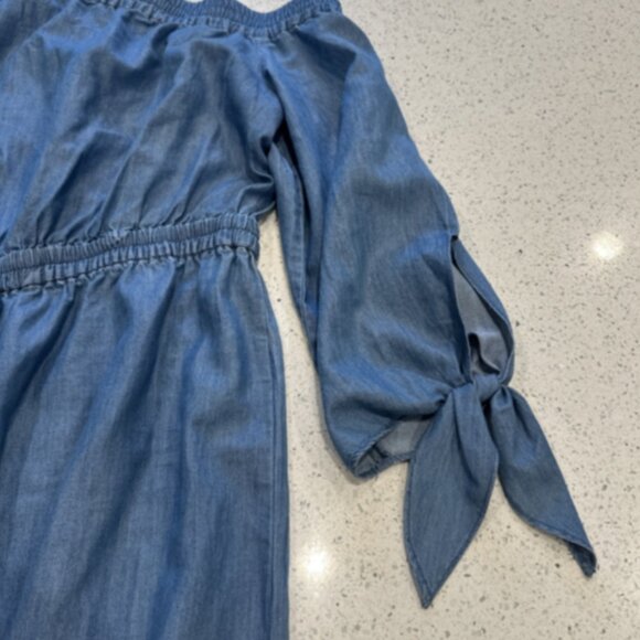 NEW Michael Kors Jumpsuit Size XL Blue Chambray Denim Wide Leg MSRP $179 NWT! - Picture 12 of 16